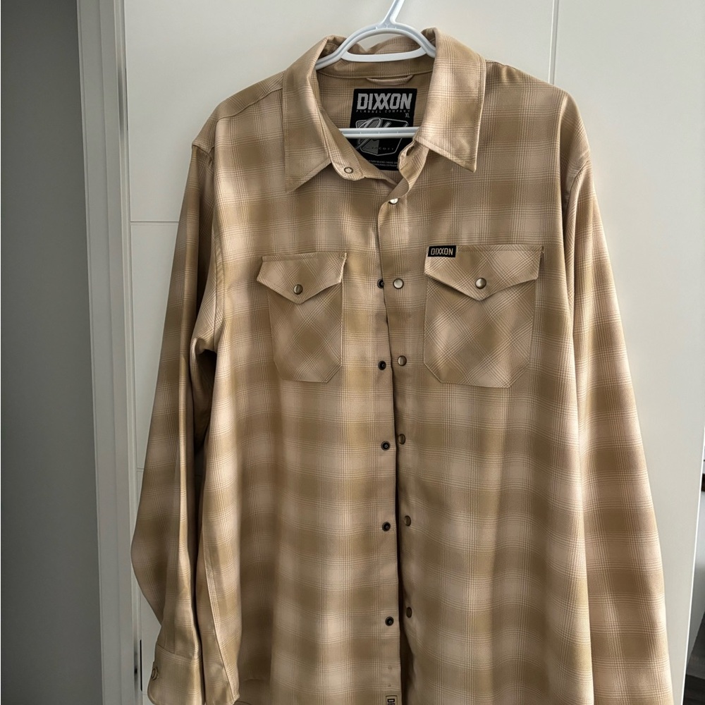 DIXXON Beige Plaid Flannel Shirt